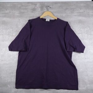 Vintage County Seat T Shirt Boxy Purple Blank Mens M USA Made 90s RN 61226